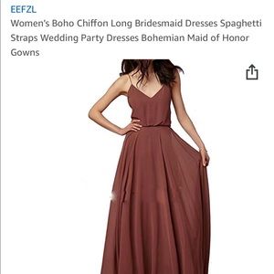 Rust red/orange floor length bridesmaid dress